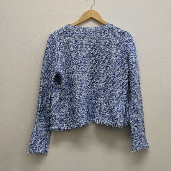 NWT pure collection textured knitted cardigan blue size 12 - Picture 6 of 6
